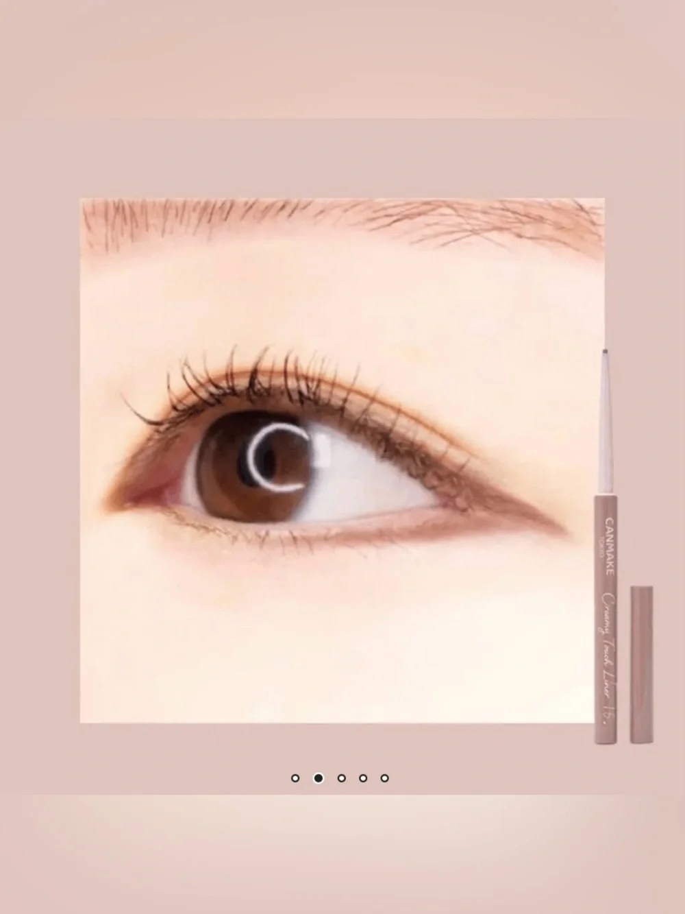 Dejavu Black Eyeliner + canmake cappuccino pink creamy eyeliner